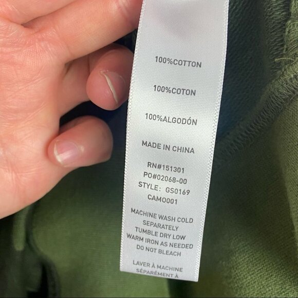 Good American Green Camo Sweatshirt Size XL Camouflage Revolve Boxy Athletic Top - Picture 9 of 12